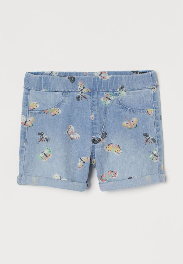 H & M - Mönstrade jeansshorts - Blå