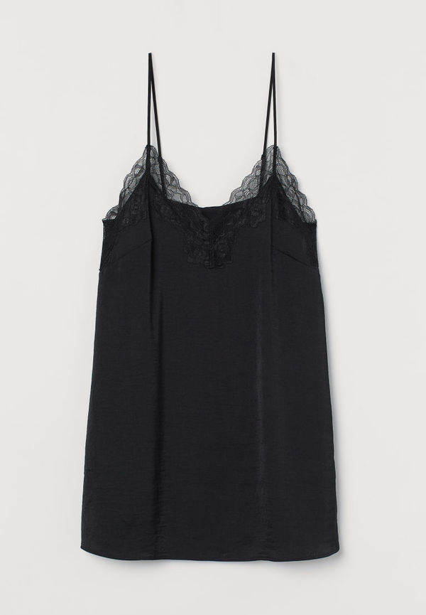 H & M - Nattlinne i satin - Svart