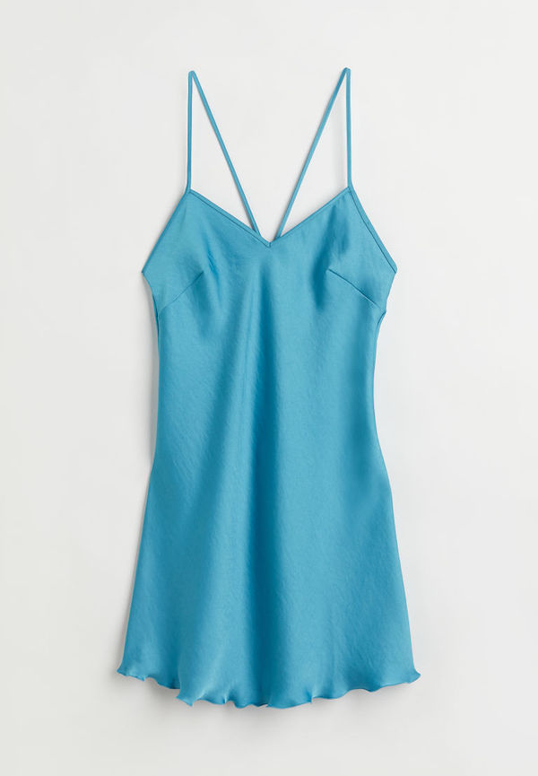 H & M - Nattlinne i satin - Turkos