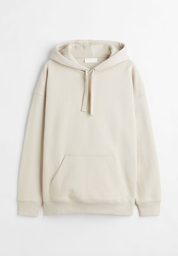 H & M - Oversized Fit Cotton hoodie - Beige
