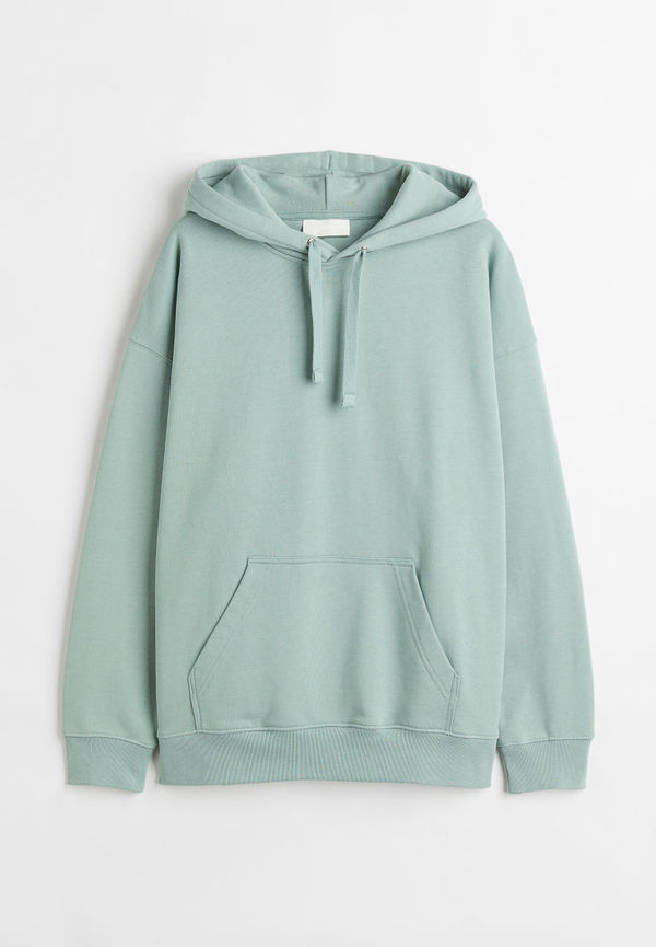 H & M - Oversized Fit Cotton hoodie - Turkos