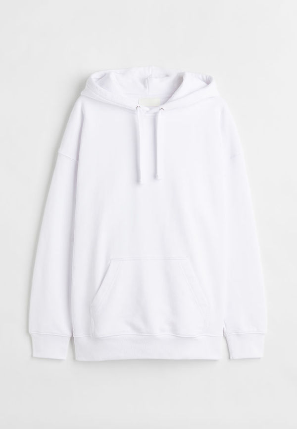H & M - Oversized Fit Cotton hoodie - Vit