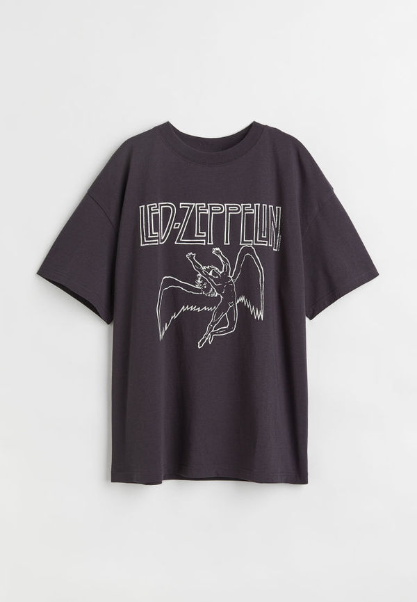 H & M - Oversized printed T-shirt - Grå