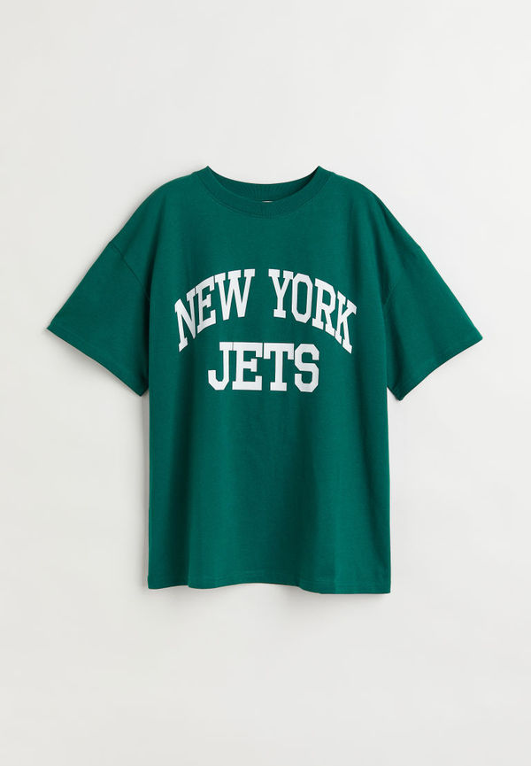 H & M - Oversized printed T-shirt - Grön
