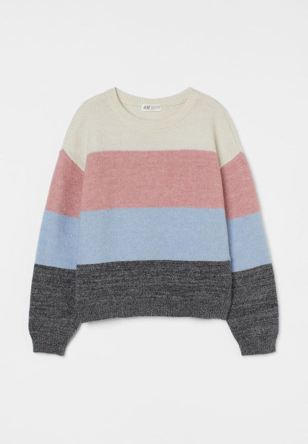 H & M - Oversized stickad tröja - Rosa