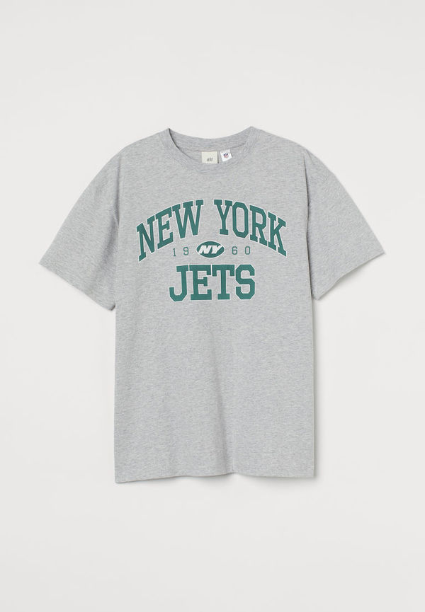 H & M - Oversized t-shirt med tryck - Grå