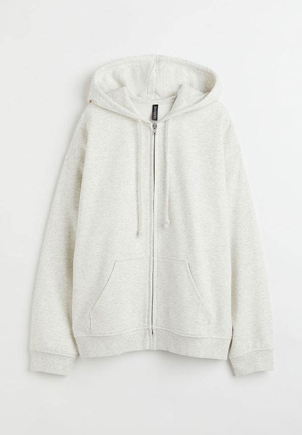 H & M - Oversized zip-through hoodie - Grå