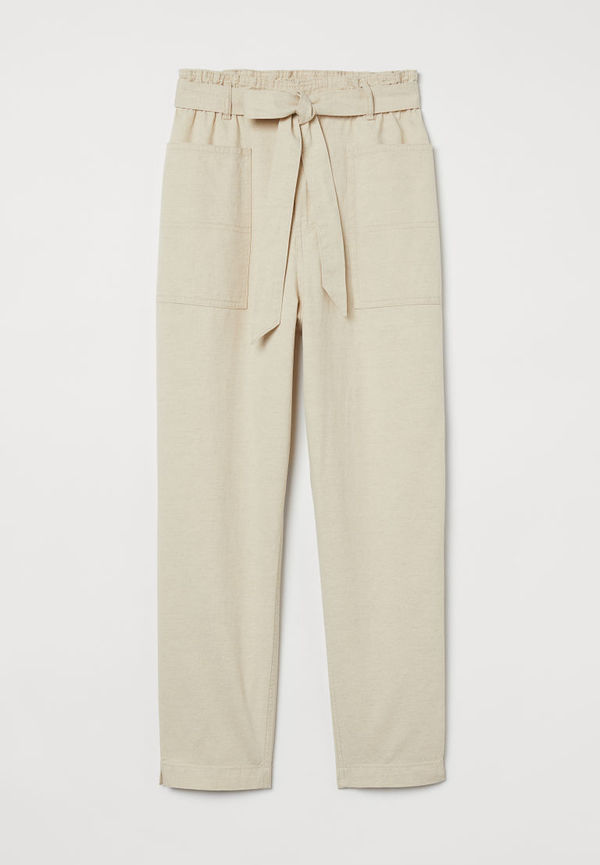 H & M - Paper bag-byxa - Beige