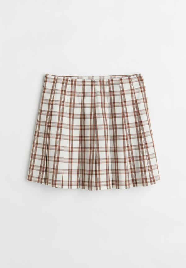 H & M - Pleated skirt - Vit