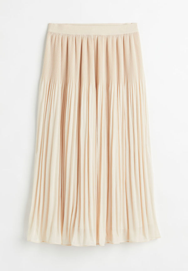 H & M - Plisserad kjol - Beige