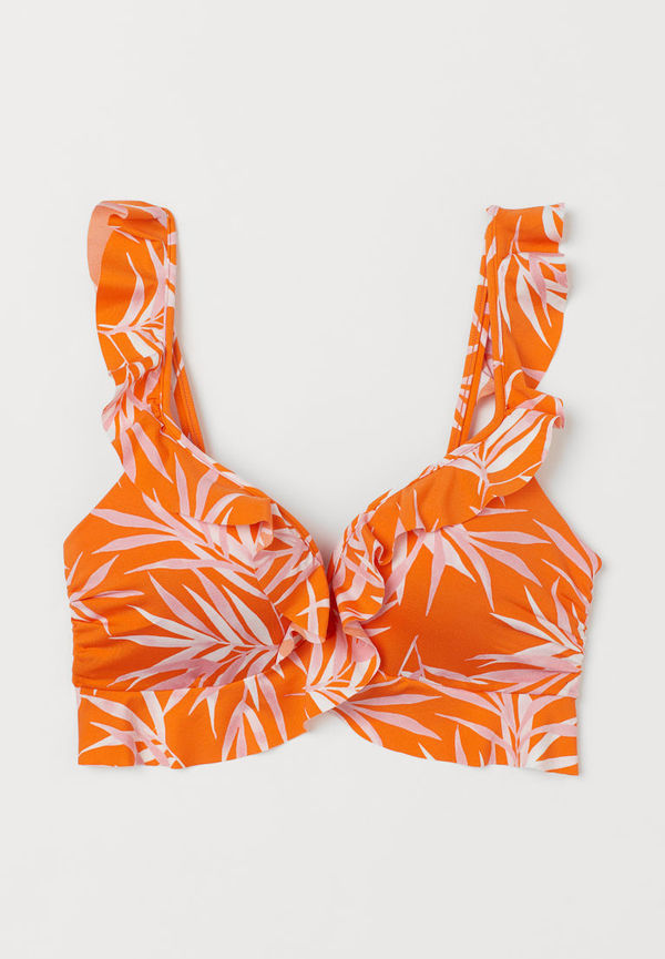 H & M - Push up bikini-bh med volang - Orange