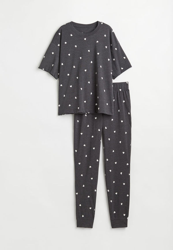 H & M - Pyjamas i trikå - Svart