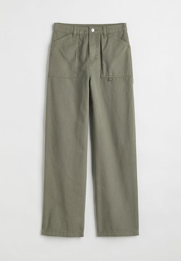 H & M - Raka cargobyxor - Grön