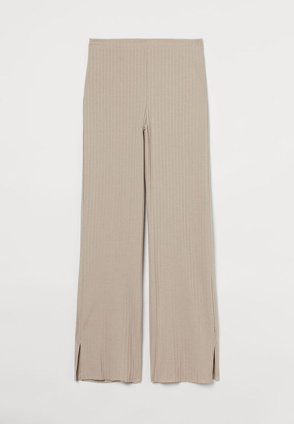 H & M - Ribbad byxa i trikå - Brun