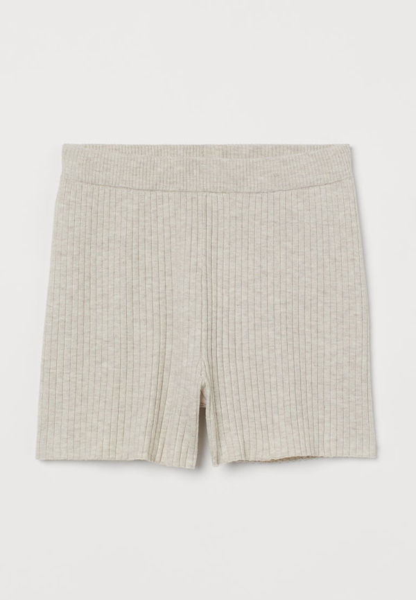 H & M - Ribbstickade shorts - Beige