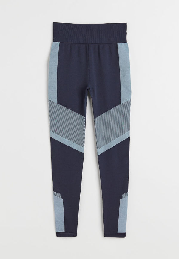 H & M - Seamless träningstights High Waist - Blå