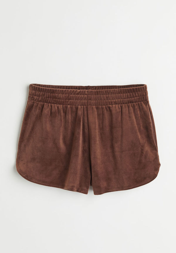 H & M - Shorts i velour - Brun
