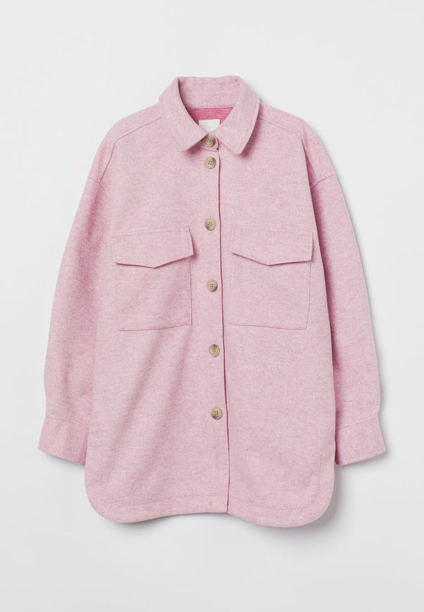 H & M - Skjortjacka i fleece - Rosa