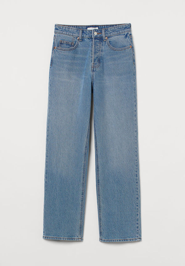 H & M - Straight High Ankle Jeans - Blå