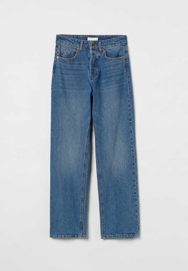 H & M - Straight High Ankle Jeans - Blå