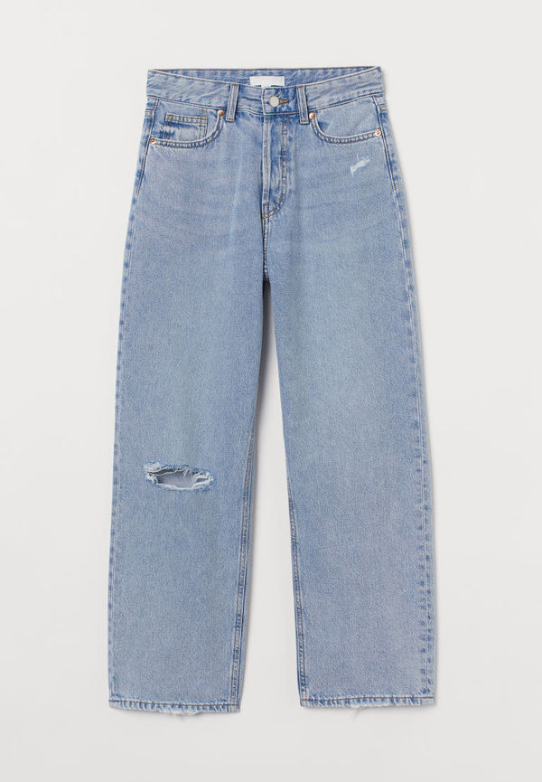 H & M - Straight High Ankle Jeans - Blå