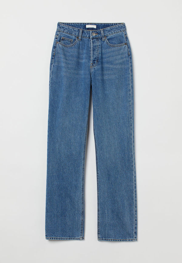 H & M - Straight High Jeans - Blå