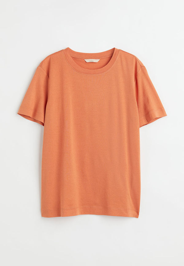H & M - T-shirt i silkesmix - Orange