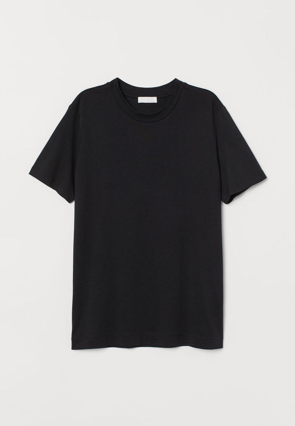 H & M - T-shirt i silkesmix - Svart