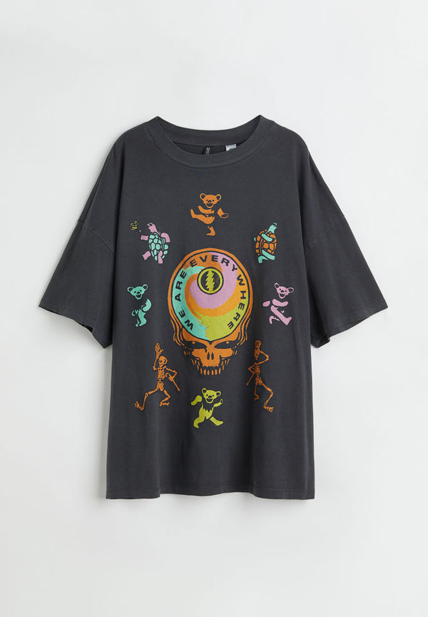 H & M - T-shirt med tryck - Svart
