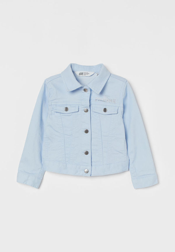 H & M - Twilljacka med tryck - Blå