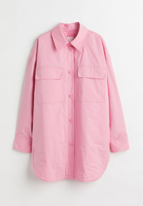 H & M - Vadderad skjortjacka - Rosa