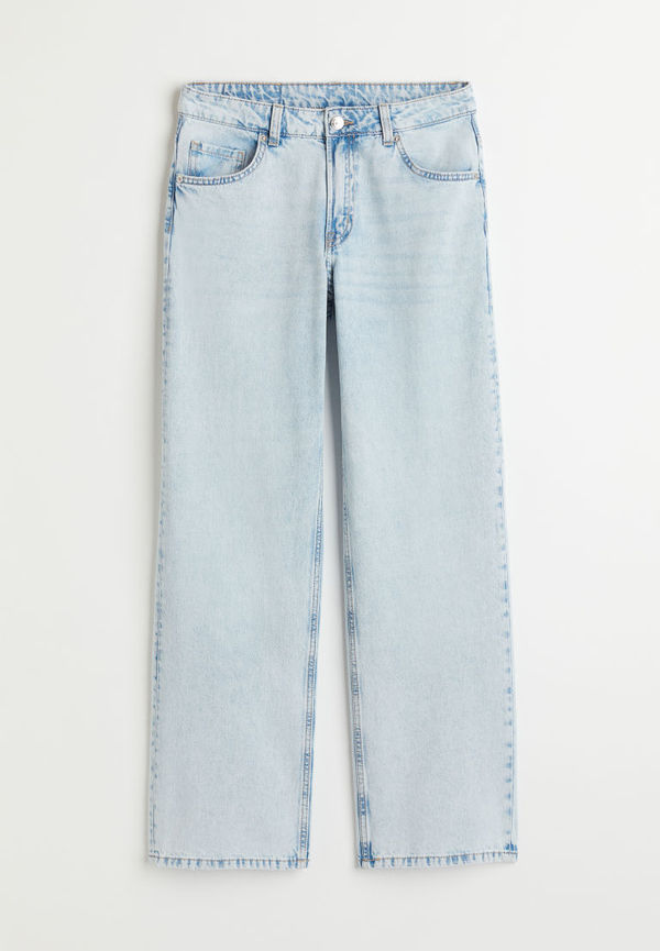 H & M - Wide Low Waist Jeans - Blå