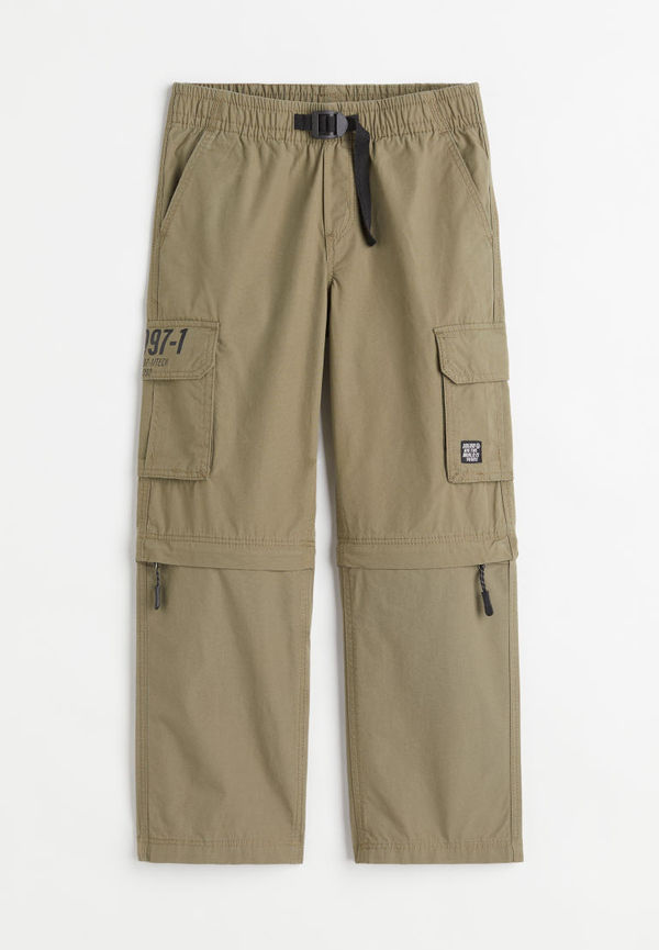 H & M - Zip off-cargobyxa - Grön