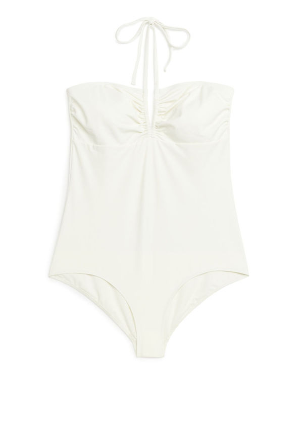 Halterneck Swimsuit - White