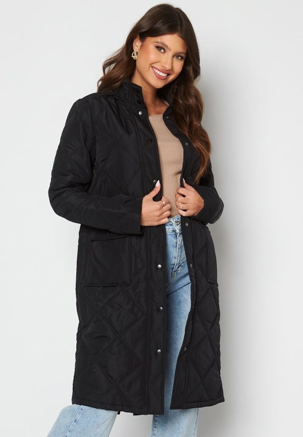 Happy Holly Isabelle Quilted Coat Black 32/34