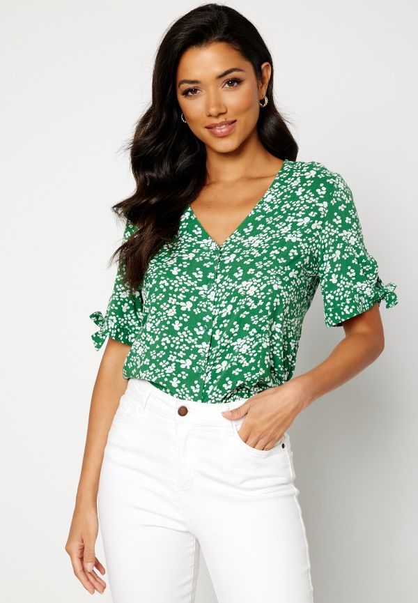 Happy Holly Rosanne blouse Green / Patterned 44/46