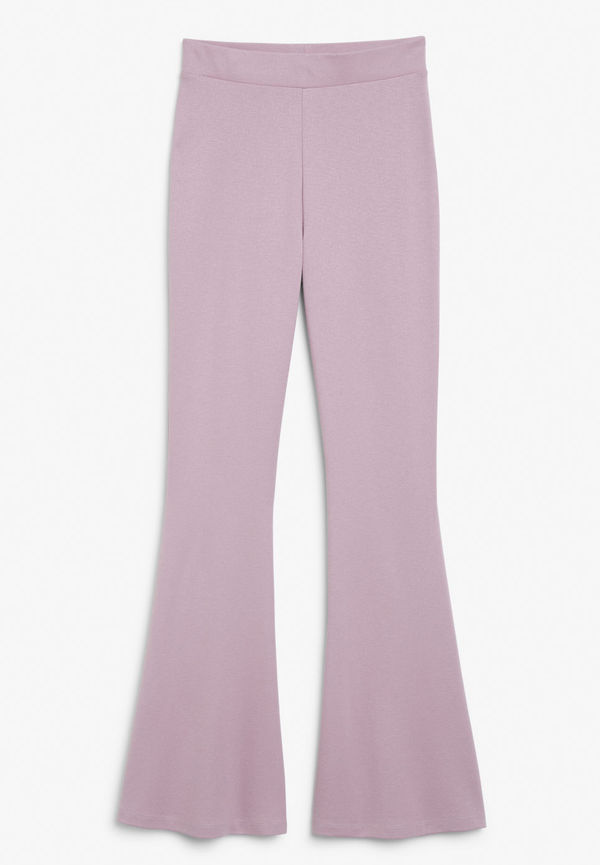 High-waist flared trousers - Purple