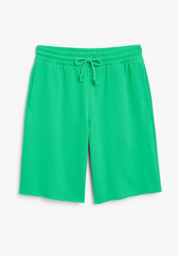 High-waist sweat shorts - Green