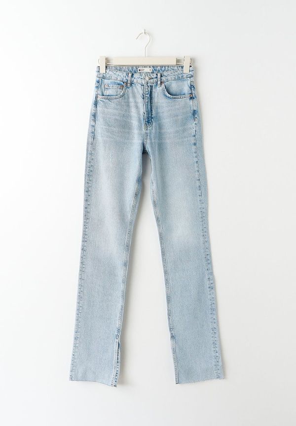 High waist tall slit jeans