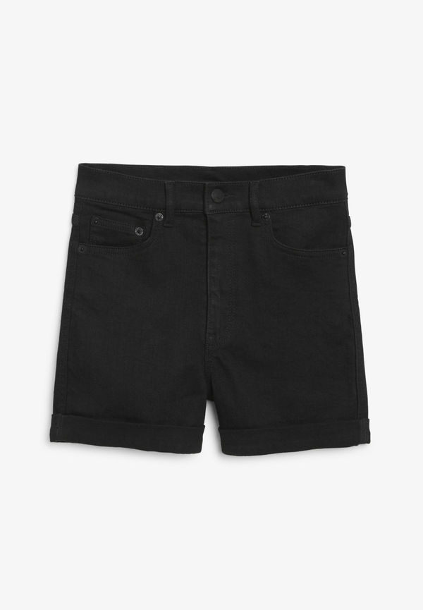 High waisted denim shorts - Black