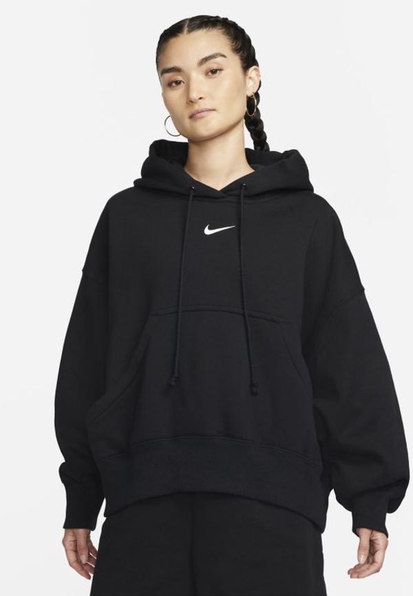 Huvtröja i extra oversize-modell Nike Sportswear Phoenix Fleece för kvinnor - Svart