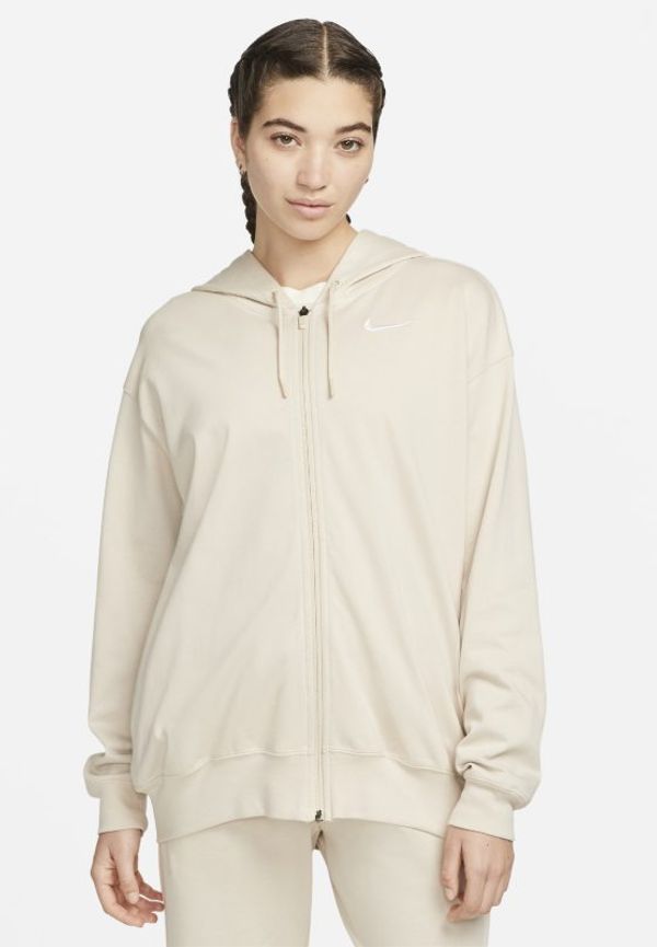 Huvtröja i oversize-modell med hel dragkedja Nike Sportswear för kvinnor - Brun