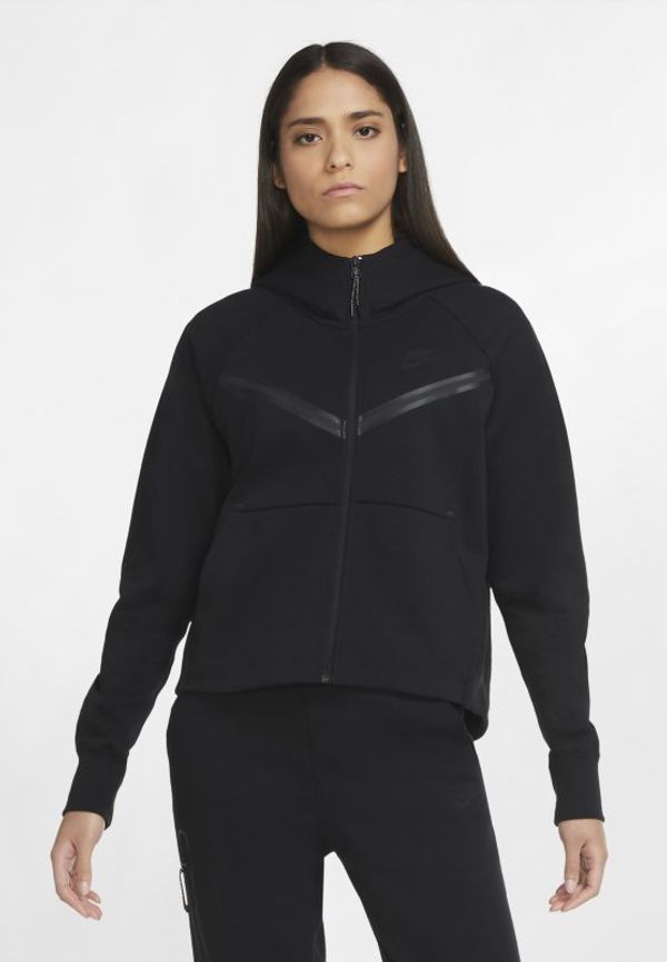 Huvtröja med hel dragkedja Nike Sportswear Tech Fleece Windrunner för kvinnor - Svart