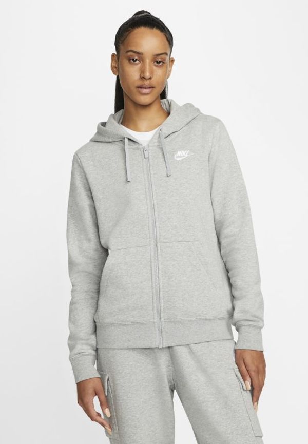 Huvtröja Nike Sportswear Club Fleece med hel dragkedja för kvinnor - Grå