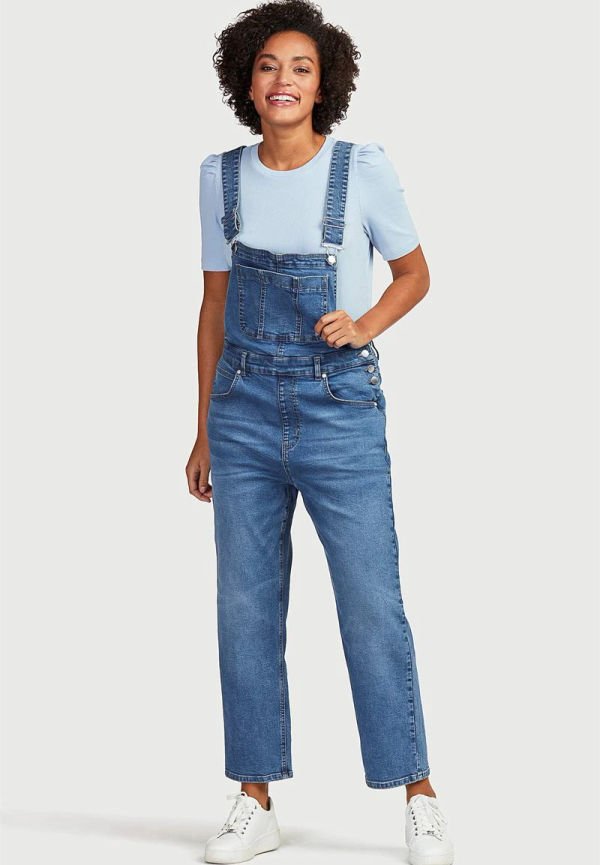 Hängselbyxor i denim