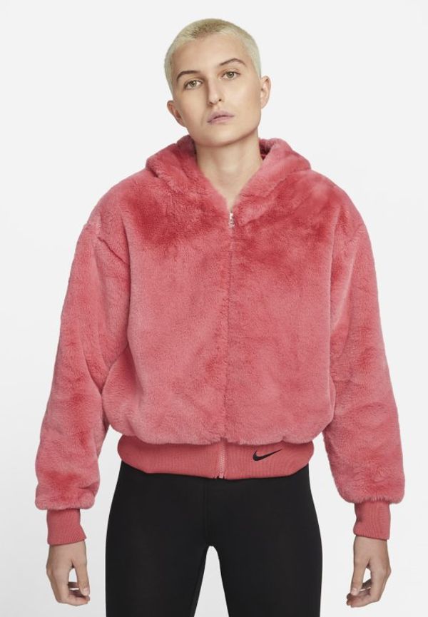 Jacka i fuskpäls Nike Sportswear Essentials för kvinnor - Rosa