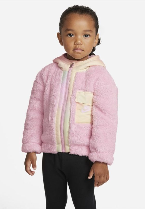 Jacka Nike med dragkedja i fullängd för små barn - Rosa