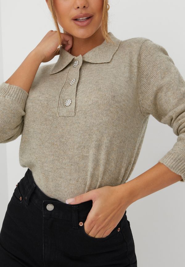 JdY - Stickade tröjor - Jdyrue Raya L/S Polo Pullover Knt - Tröjor - Knitted sweaters