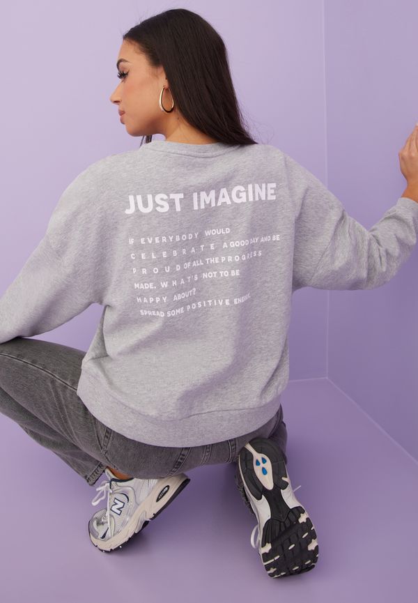 JdY - Sweatshirts - Light Grey Melange Just Imagine Back Pri - Jdyparson Life L/S Print Sweat Jrs - Tröjor - sweatshirts