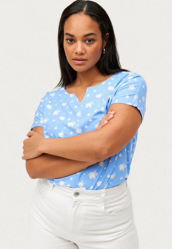KAFFE Curve - Topp kcMallyn Jersey Blouse - Blå